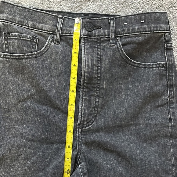 Express Black Slim Ankle Super High Rise Raw Hem Jeans - Picture 9 of 9